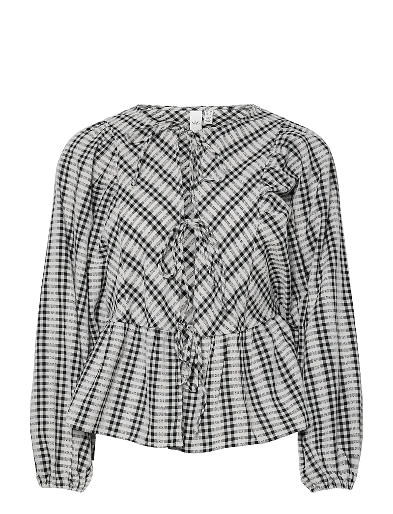 YAS - YASCELLI LS TIE TOP - langærmede bluser - black - 1