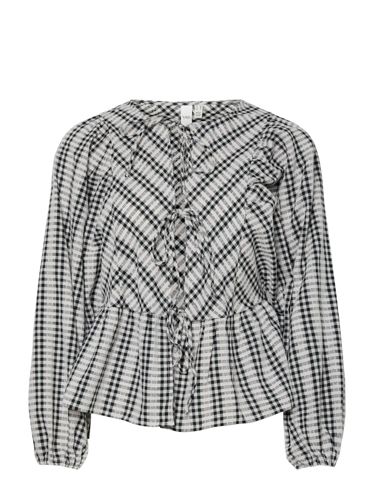 YAS YASCELLI LS TIE TOP - Bluser - BLACK / grey