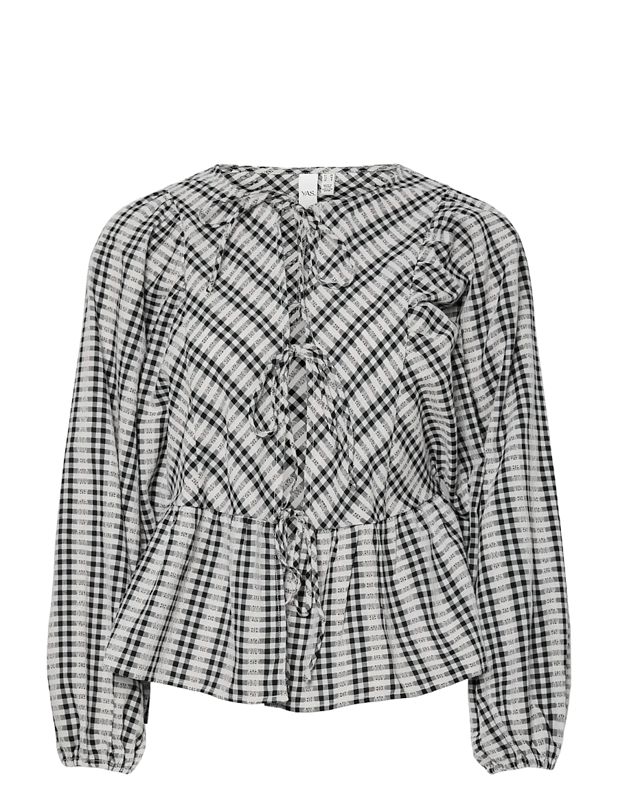 YAS - YASCELLI LS TIE TOP - langärmelige blusen - black - 1