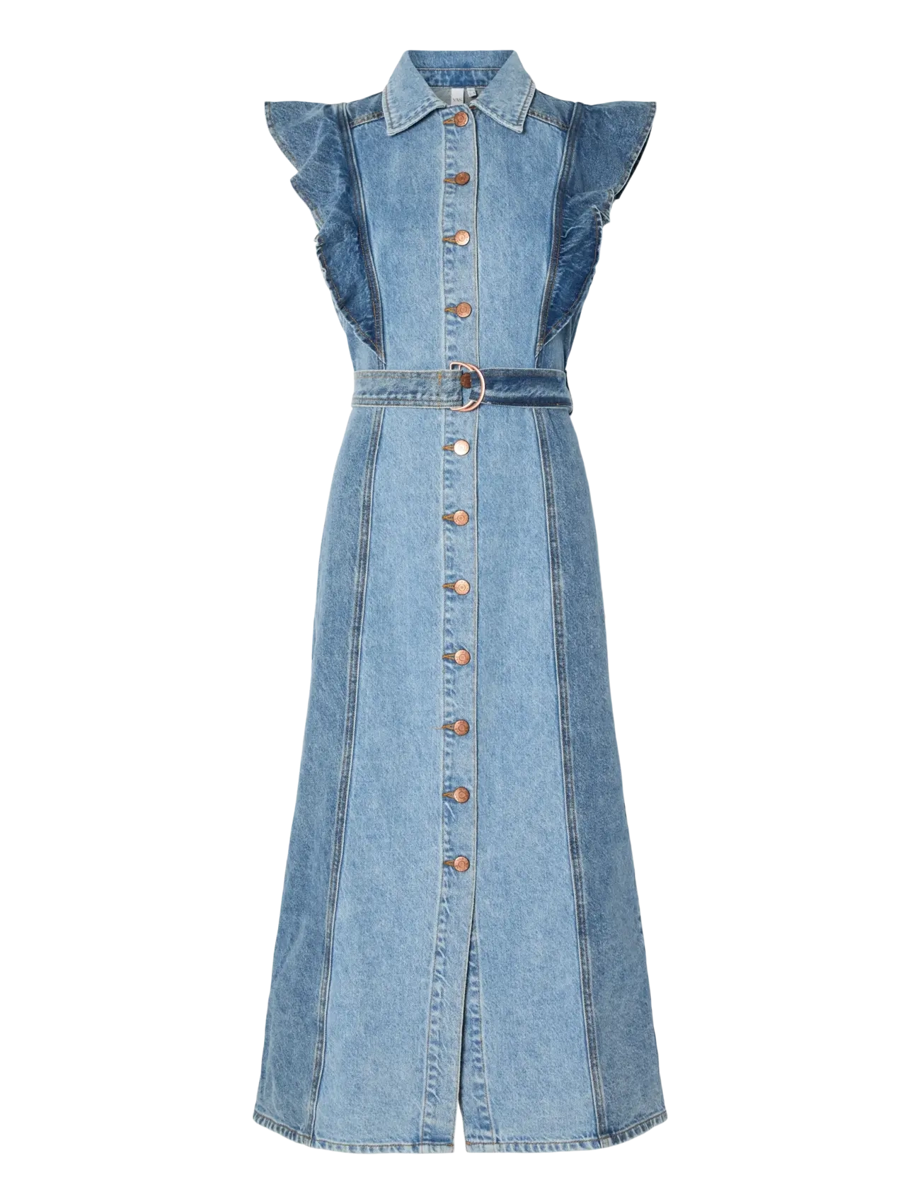 YAS YASCAWI SL DENIM LONG DRESS S. - Y.A.S - MEDIUM BLUE DENIM / blue