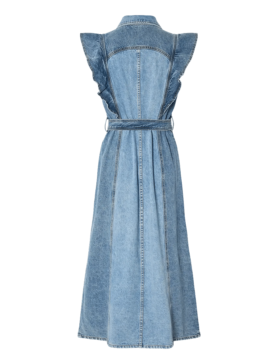 YAS - YASCAWI SL DENIM LONG DRESS S. - robes chemises - medium blue denim - 2