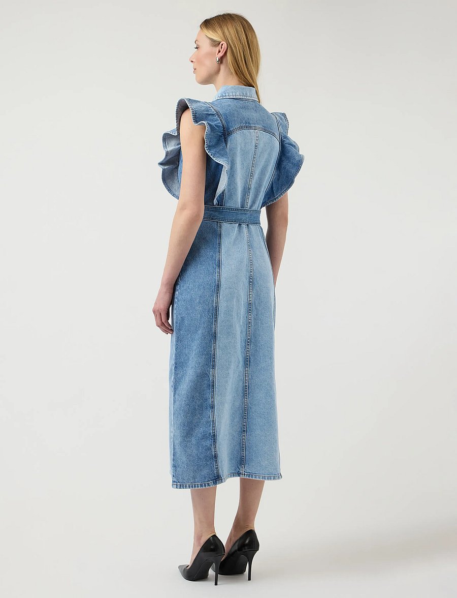 YAS - YASCAWI SL DENIM LONG DRESS S. - robes chemises - medium blue denim - 3