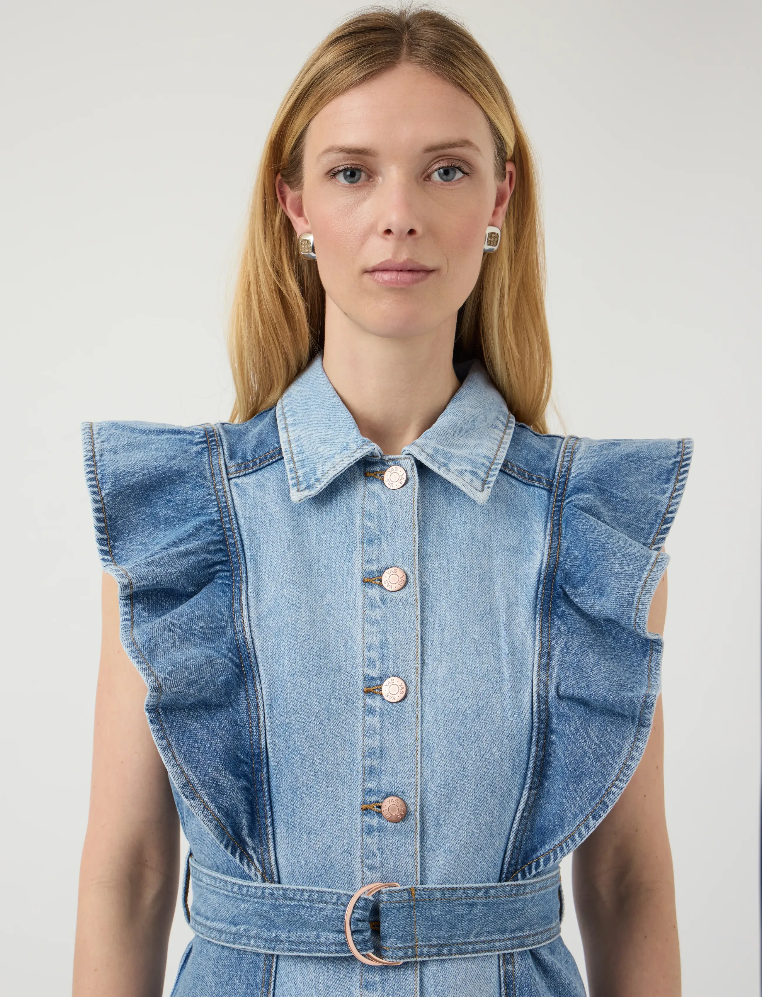 YAS Yascawi Sl Denim Long Dress S. maxiklänningar dam – bild 6
