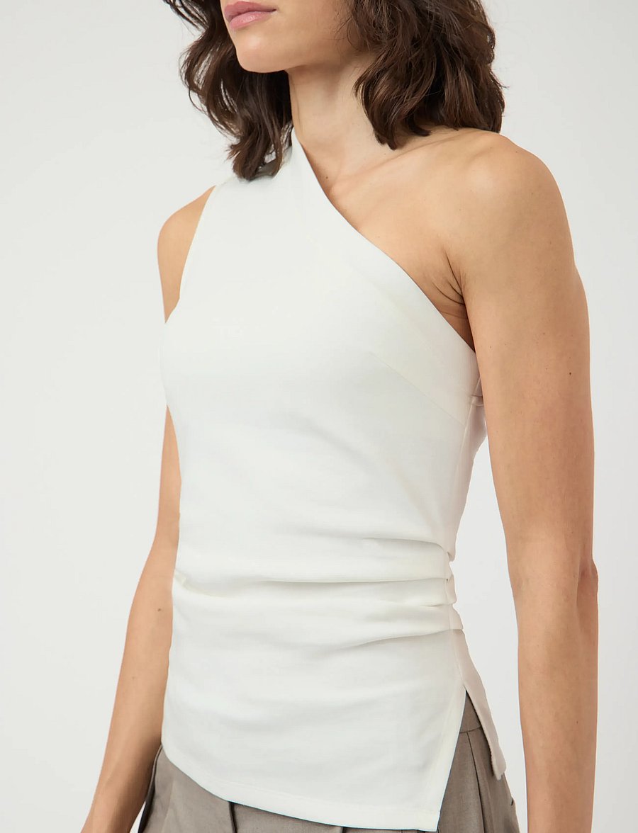 YAS - YASVENICE ONE SHOULDER TOP - Ärmellose tops - star white - 5