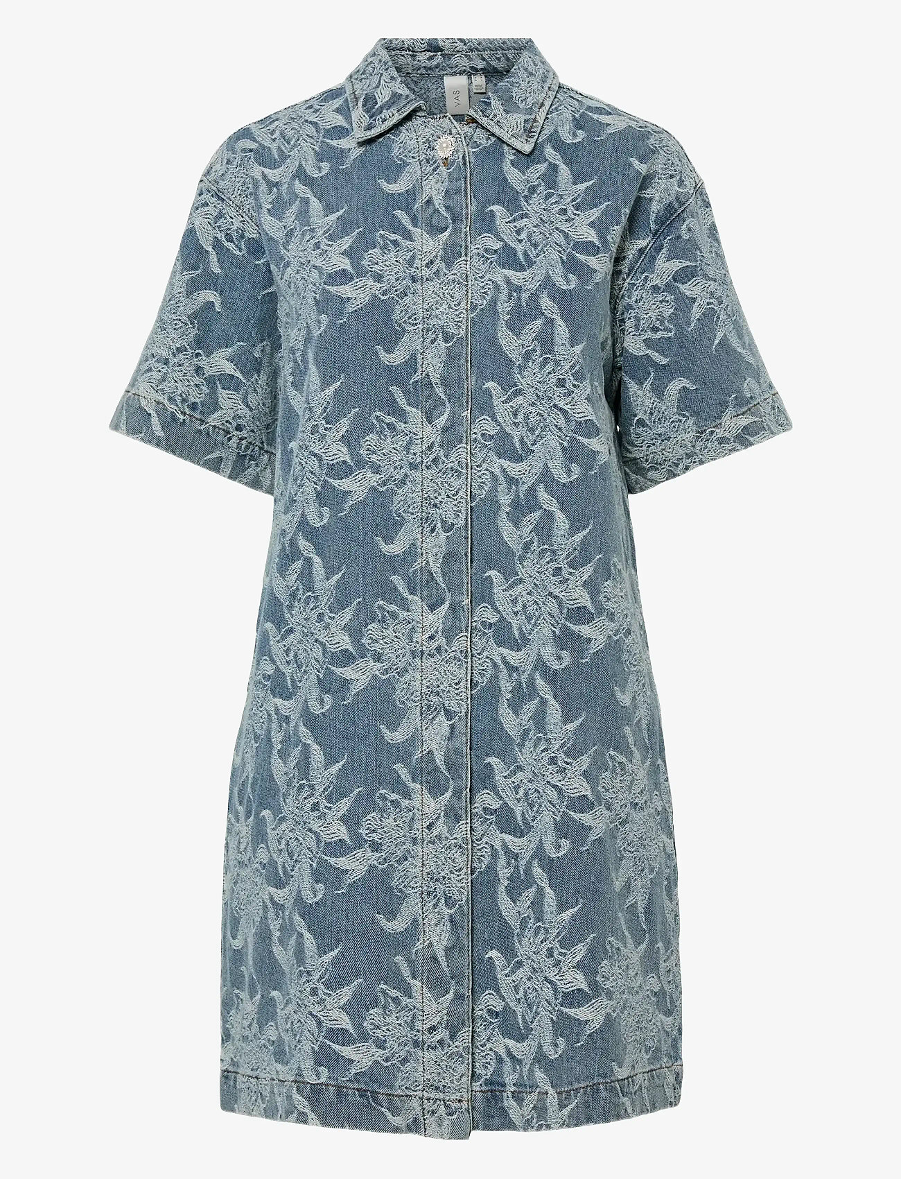 YAS - YASFLAMERA SS DENIM SHIRT DRESS S. - skjortklänningar - light blue denim - 0