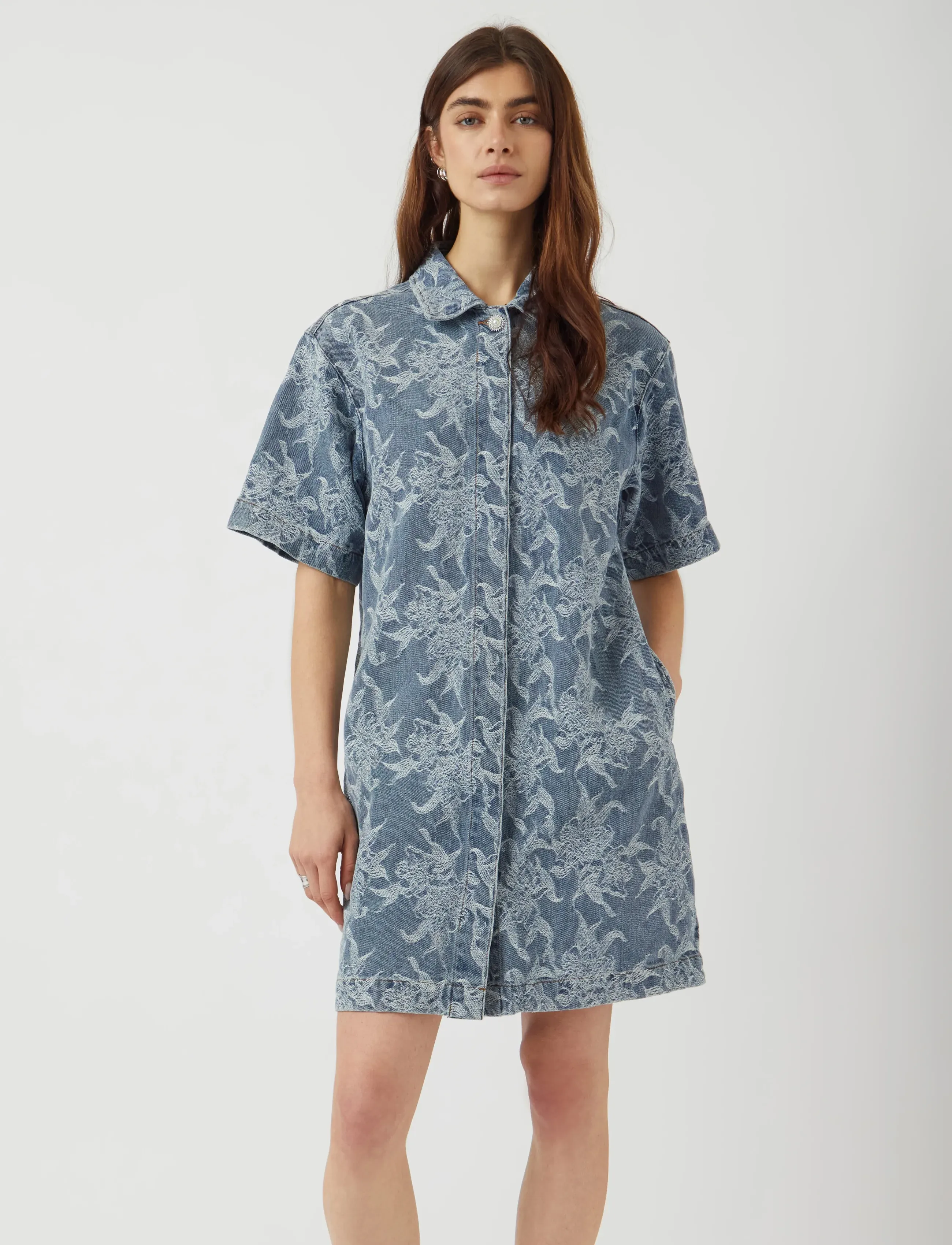 YAS YASFLAMERA SS DENIM SHIRT DRESS S. - Tøj - LIGHT BLUE DENIM / blue