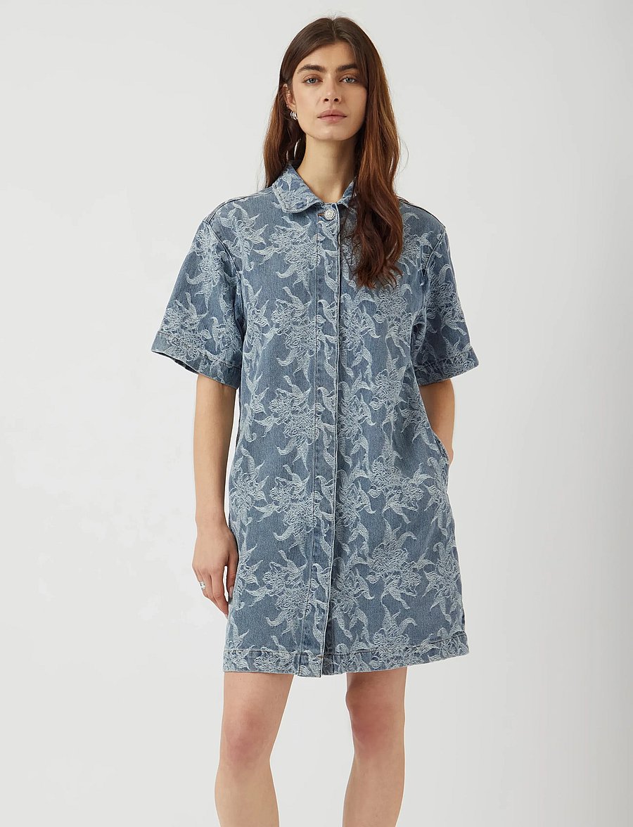 YAS - YASFLAMERA SS DENIM SHIRT DRESS S. - robes chemises - light blue denim - 0