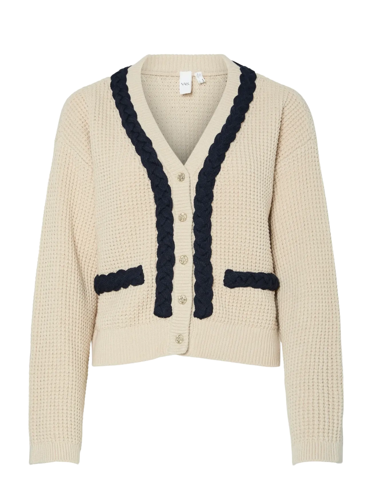 YAS Yasarina Ls Knit Cardigan S., S, Cream, Strik > Cardigans, Dame