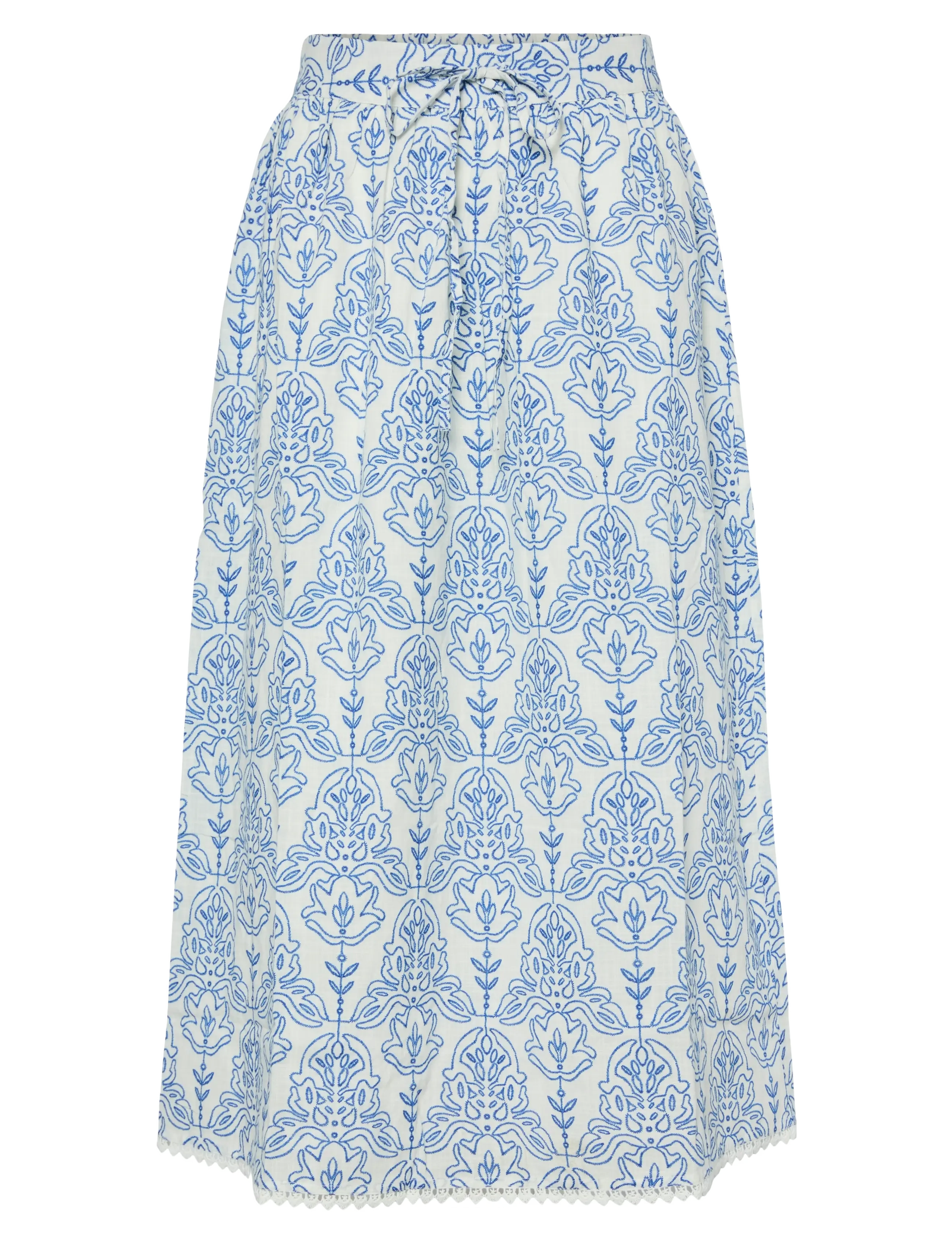 YAS YASCINNI HW ANKLE SKIRT S. - Tøj - STAR WHITE / blue