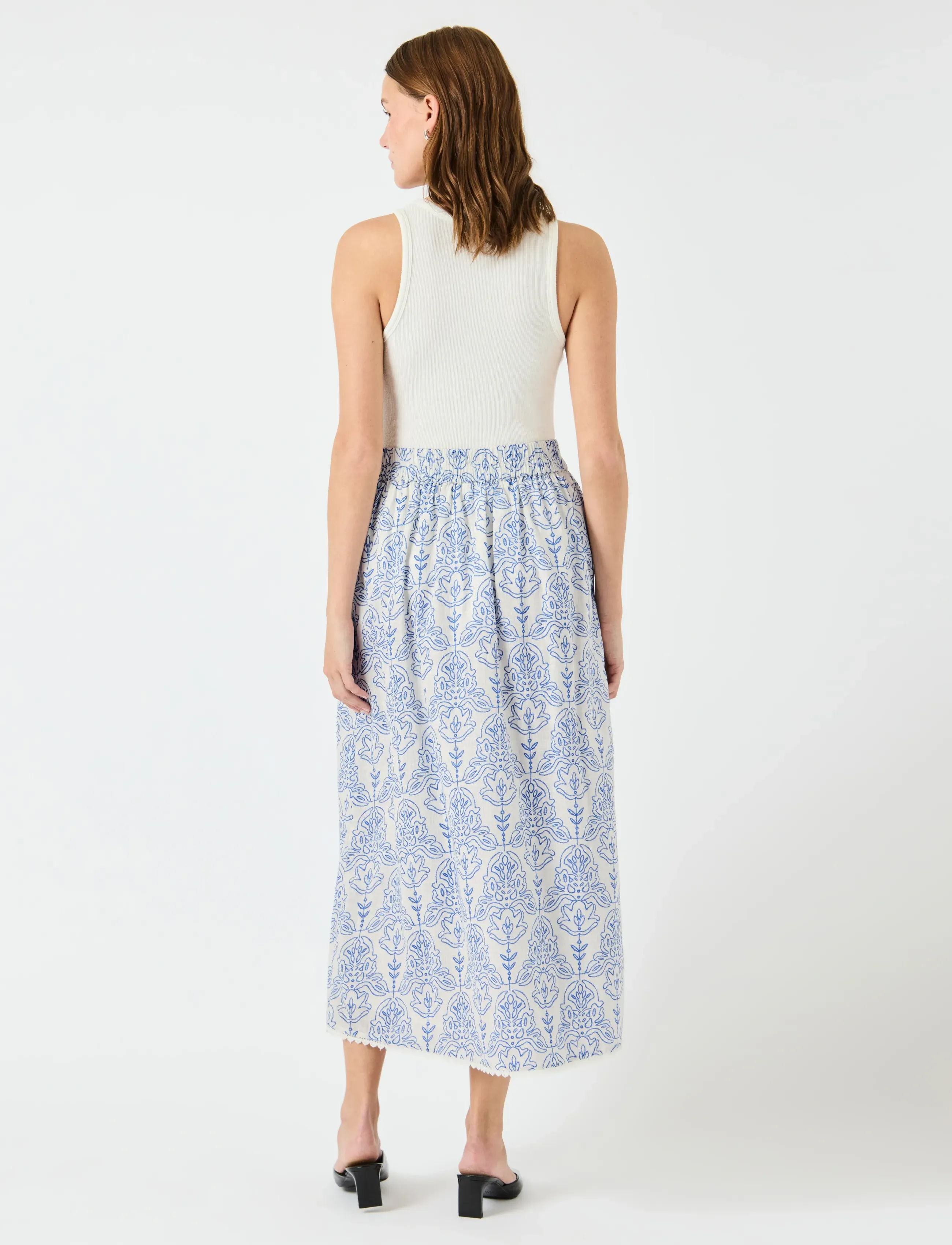YAS - YASCINNI HW ANKLE SKIRT S. - midi svārki - star white - 3