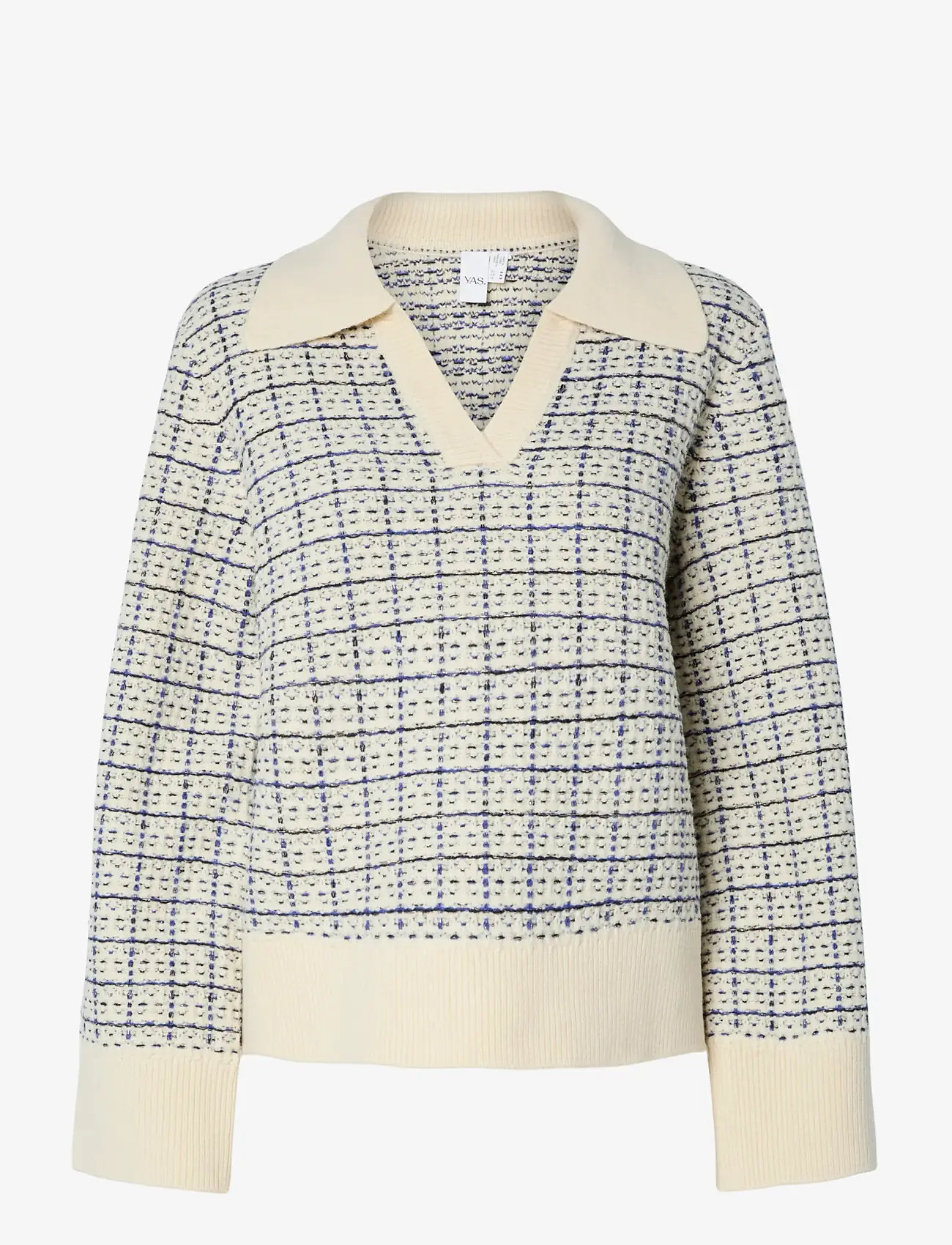 YAS - YASLIVIA LS V-NECK KNIT PULLOVER NOOS - striktrøjer - birch - 1