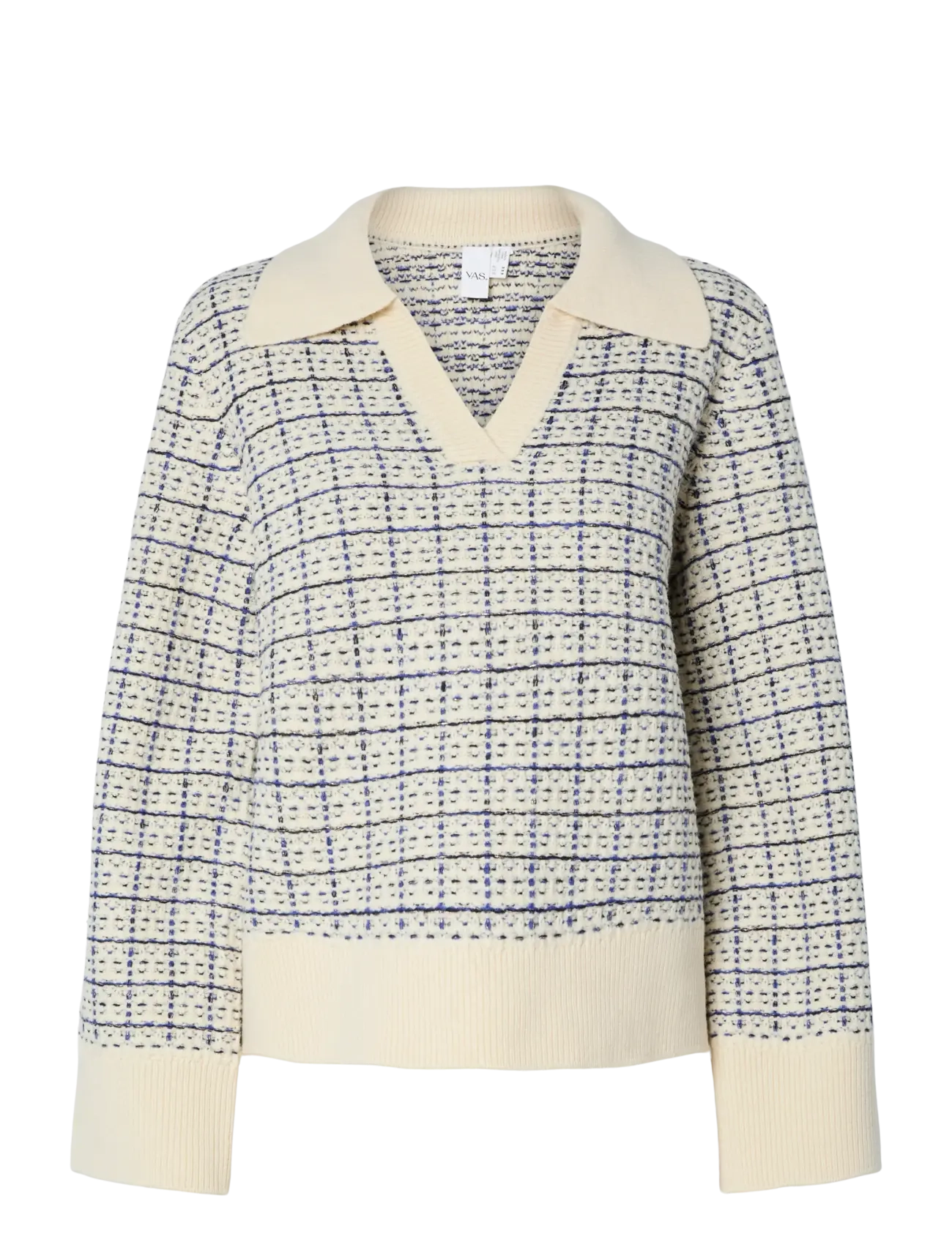 YAS YASLIVIA LS V-NECK KNIT PULLOVER NOOS - YAS - BIRCH / cream