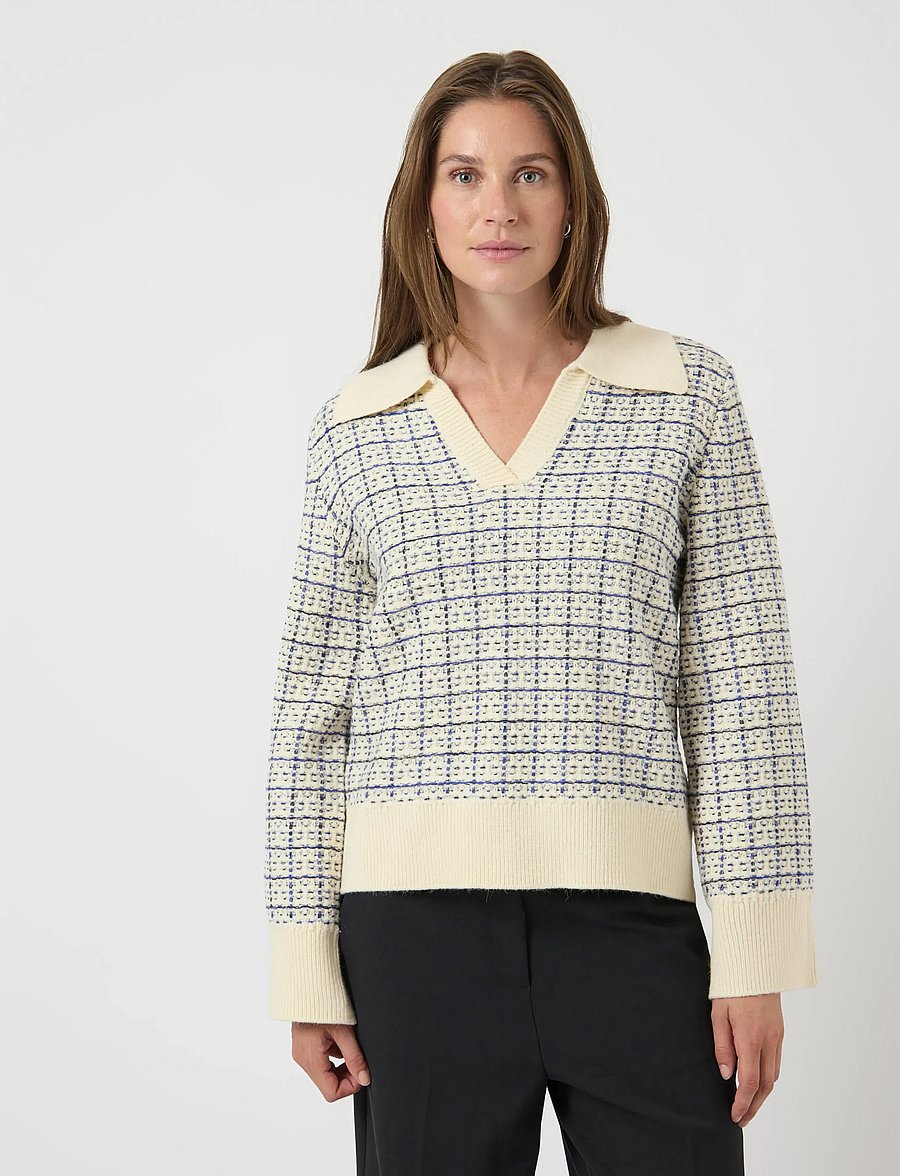 YAS - YASLIVIA LS V-NECK KNIT PULLOVER NOOS - pullover - birch - 0