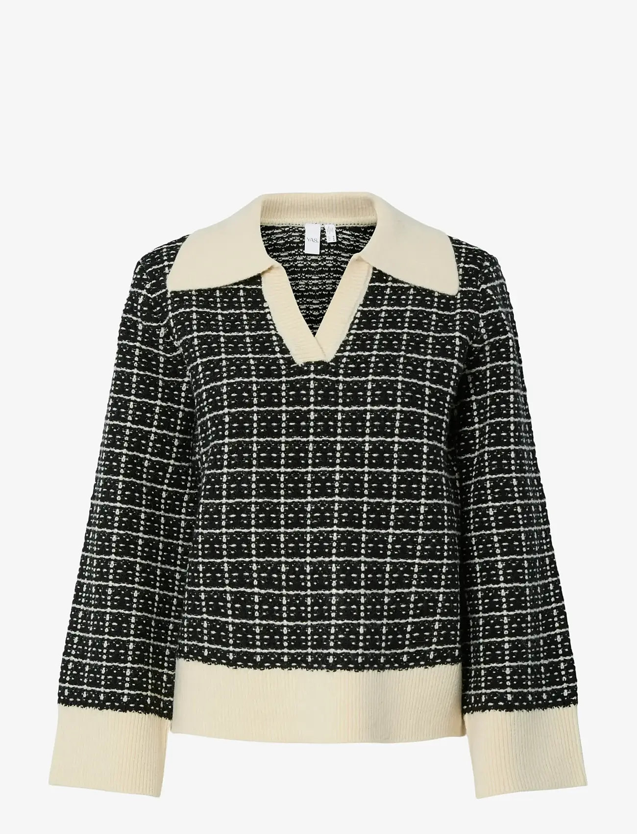 YAS - YASLIVIA LS V-NECK KNIT PULLOVER NOOS - stickade tröjor - black - 1