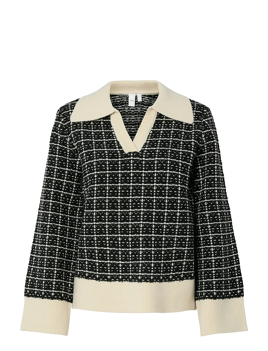 YAS - YASLIVIA LS V-NECK KNIT PULLOVER NOOS - pullover - black - 1