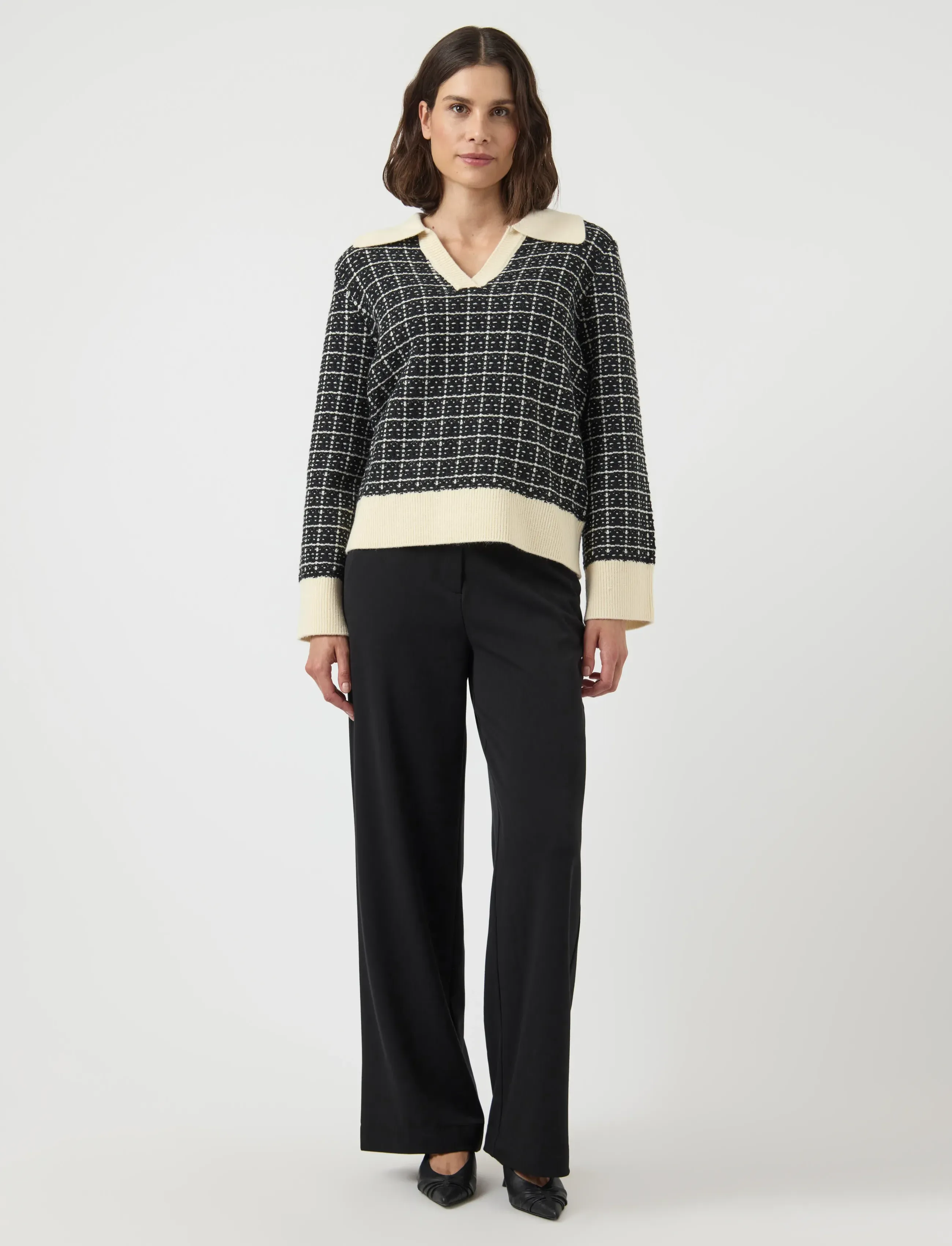 YAS - YASLIVIA LS V-NECK KNIT PULLOVER NOOS - jumpers - black - 4