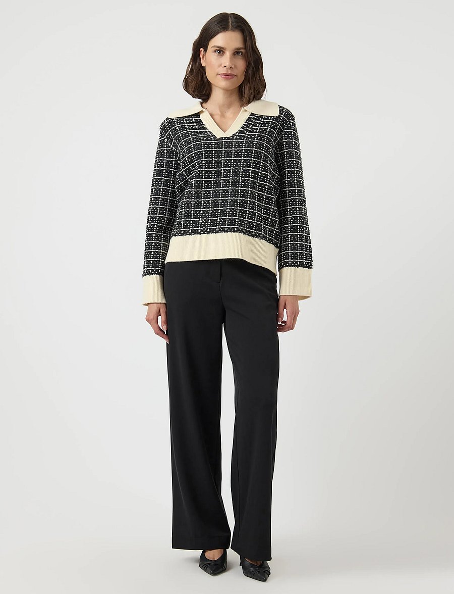 YAS - YASLIVIA LS V-NECK KNIT PULLOVER NOOS - pullover - black - 4
