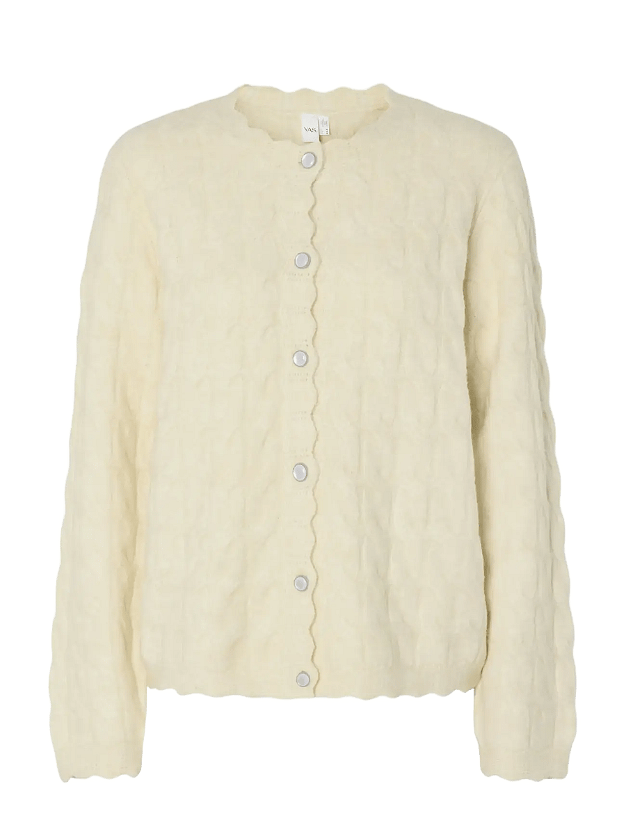 YAS - YASBUBERA LS KNIT CARDIGAN S. NOOS - gilets - birch - 1