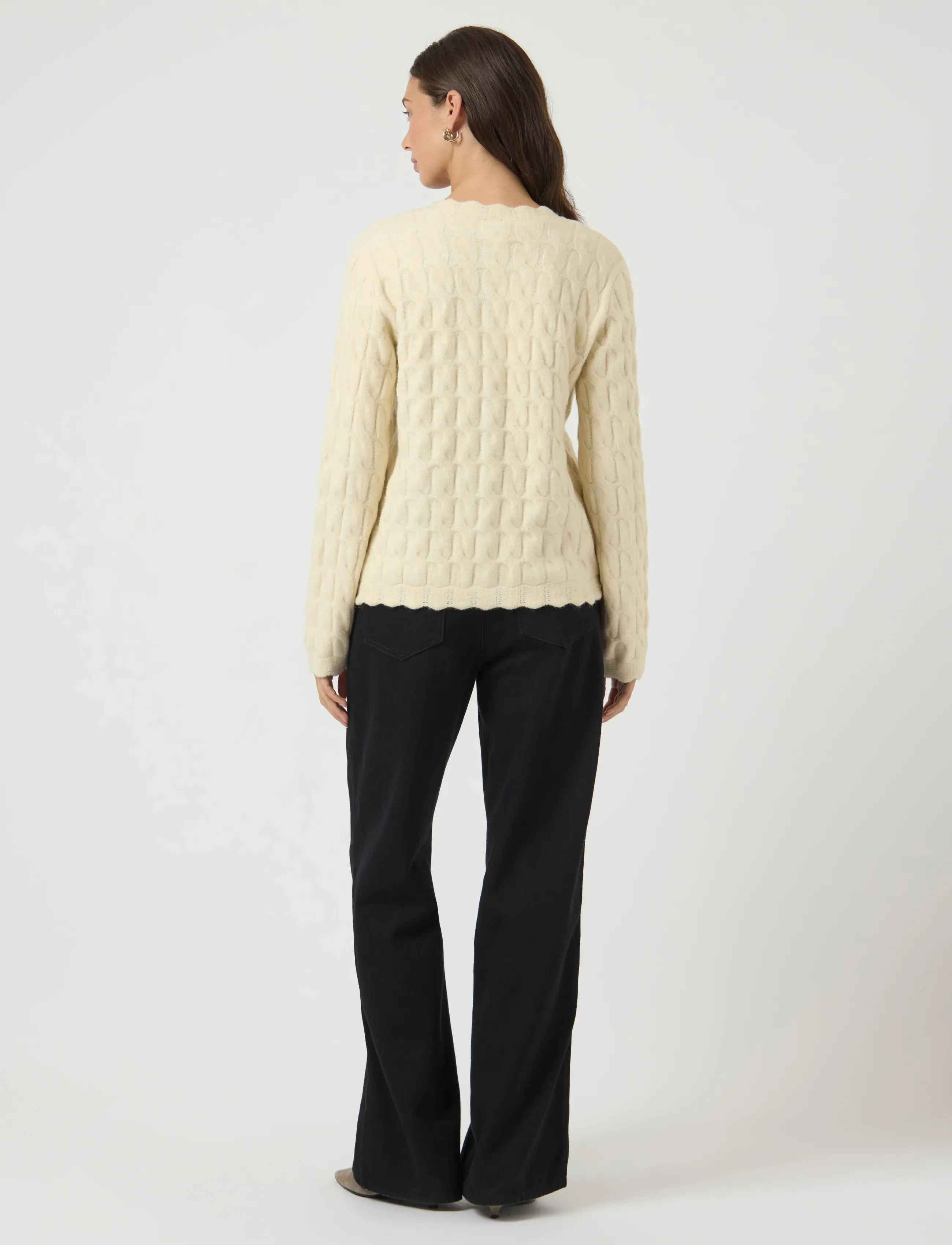 YAS - YASBUBERA LS KNIT CARDIGAN S. NOOS - gilets - birch - 3