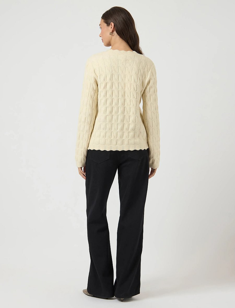 YAS - YASBUBERA LS KNIT CARDIGAN S. NOOS - gilets - birch - 3