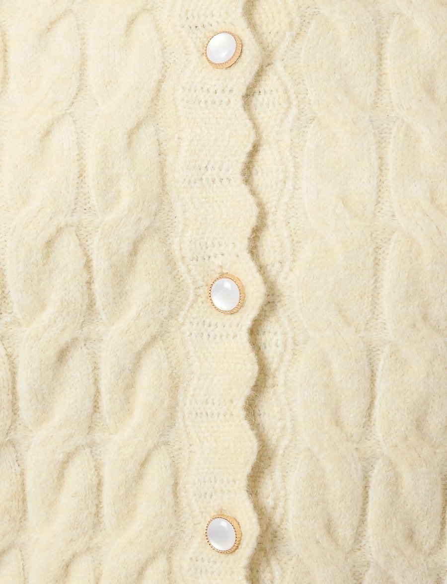 YAS - YASBUBERA LS KNIT CARDIGAN S. NOOS - gilets - birch - 4