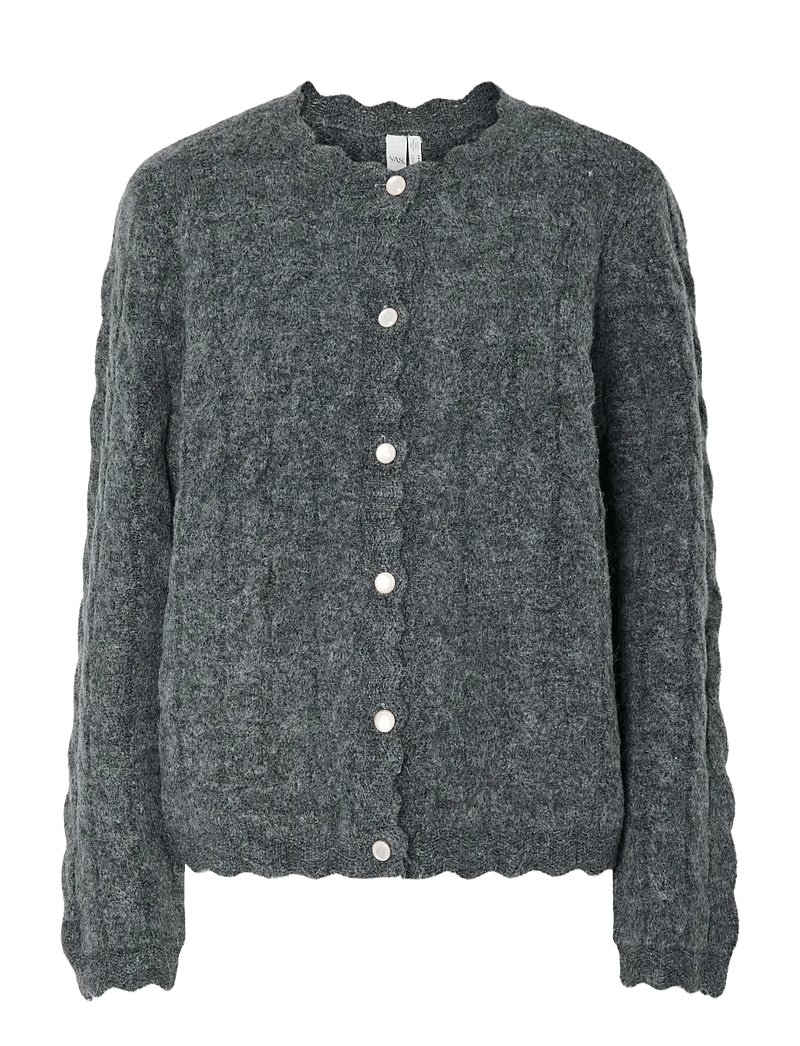 YAS - YASBUBERA LS KNIT CARDIGAN S. NOOS - cardigans - dark grey melange - 1
