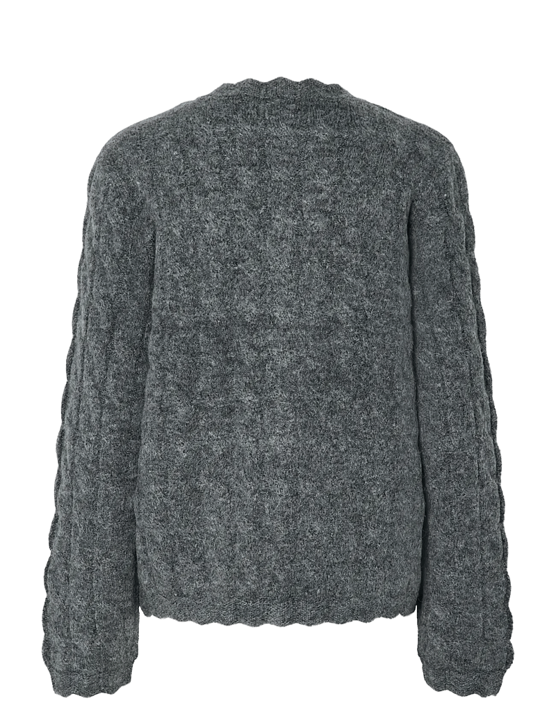 YAS - YASBUBERA LS KNIT CARDIGAN S. NOOS - cardigans - dark grey melange - 2