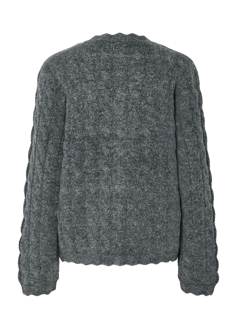 YAS - YASBUBERA LS KNIT CARDIGAN S. NOOS - cardigans - dark grey melange - 2