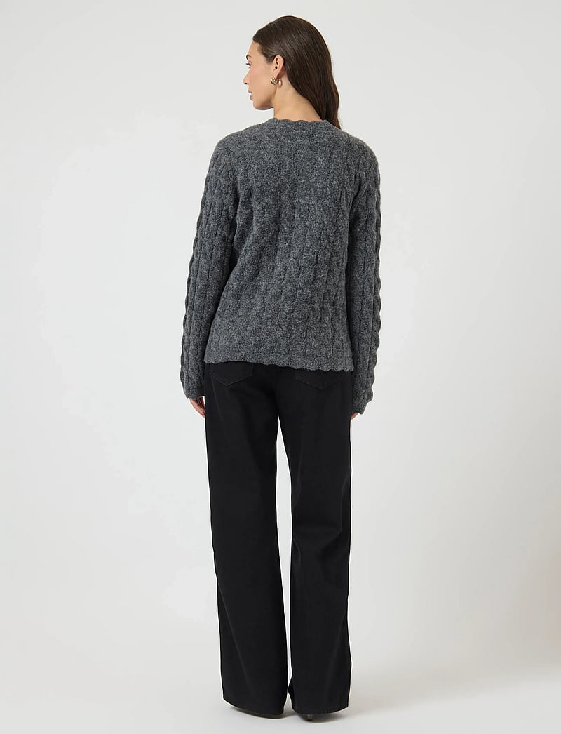 YAS - YASBUBERA LS KNIT CARDIGAN S. NOOS - cardigans - dark grey melange - 3
