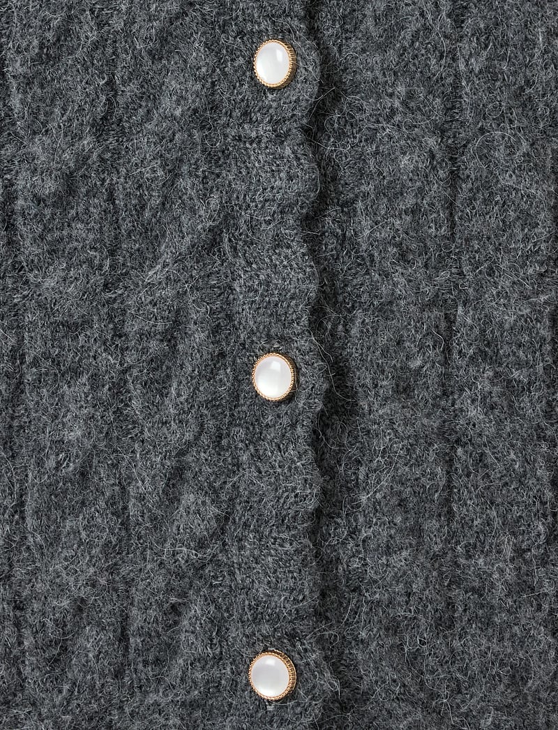 YAS - YASBUBERA LS KNIT CARDIGAN S. NOOS - cardigans - dark grey melange - 4