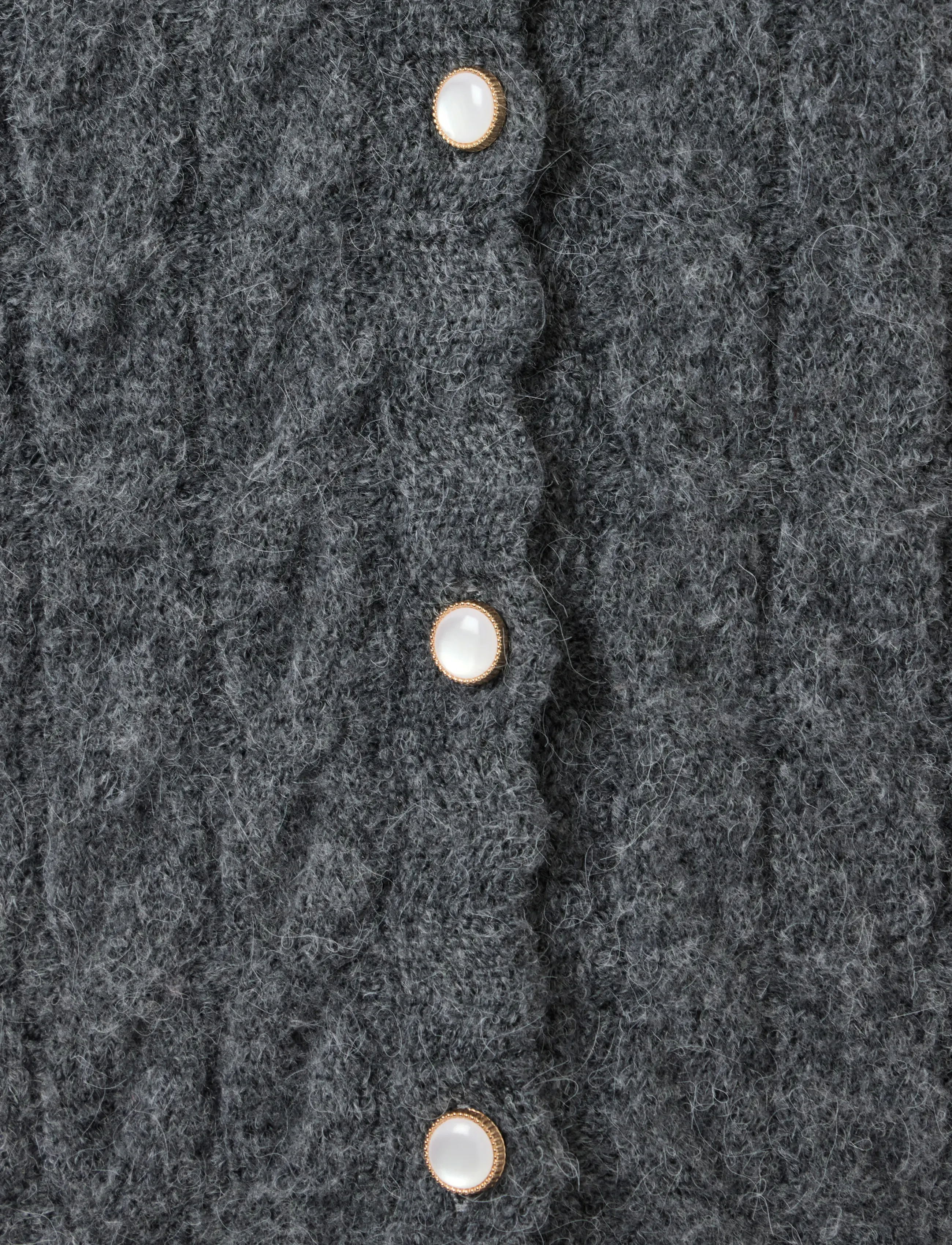 YAS - YASBUBERA LS KNIT CARDIGAN S. NOOS - cardigans - dark grey melange - 4