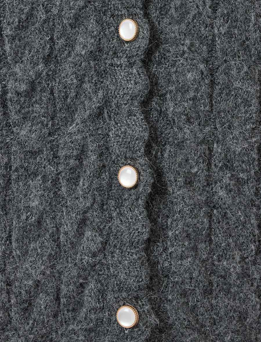 YAS - YASBUBERA LS KNIT CARDIGAN S. NOOS - cardigans - dark grey melange - 4