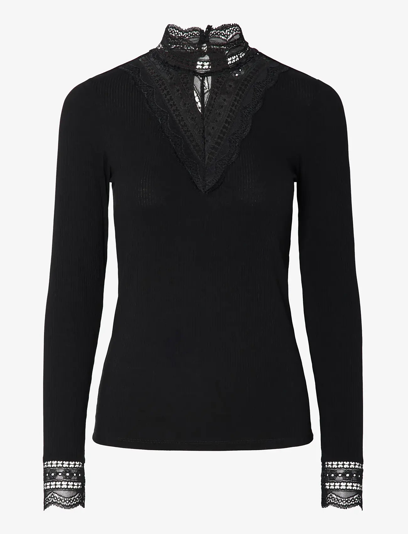 YAS - YASELLINA LS HIGH NECK TOP S. NOOS - långärmade blusar - black - 1