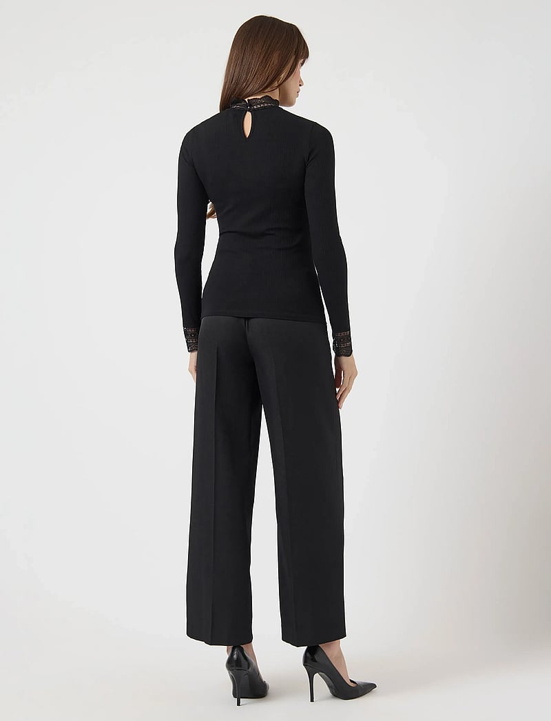 YAS - YASELLINA LS HIGH NECK TOP S. NOOS - langärmlige blusen - black - 3