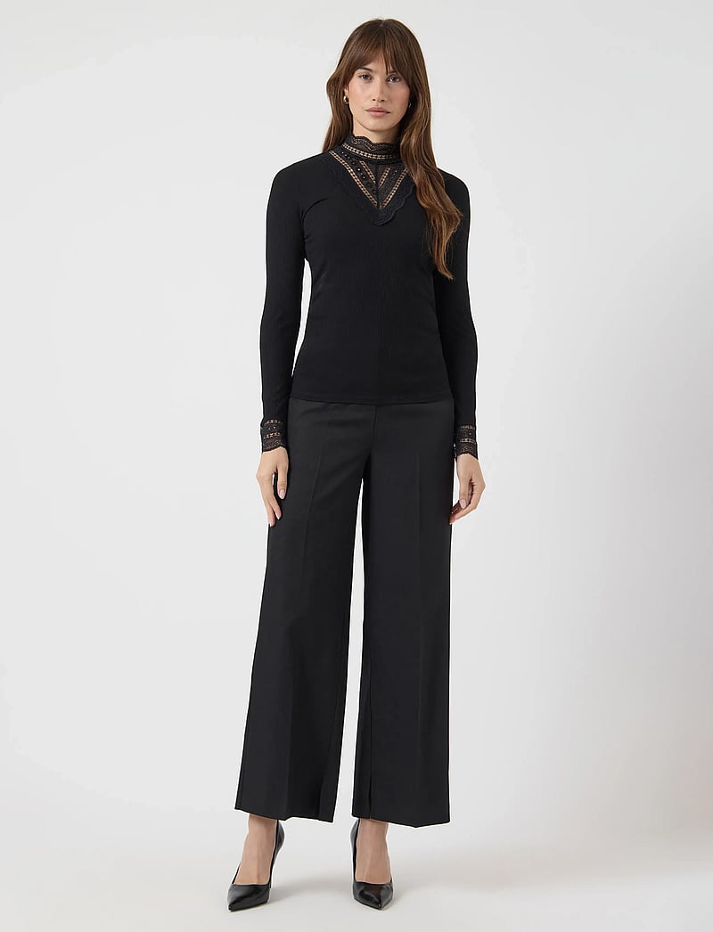 YAS - YASELLINA LS HIGH NECK TOP S. NOOS - langärmlige blusen - black - 4