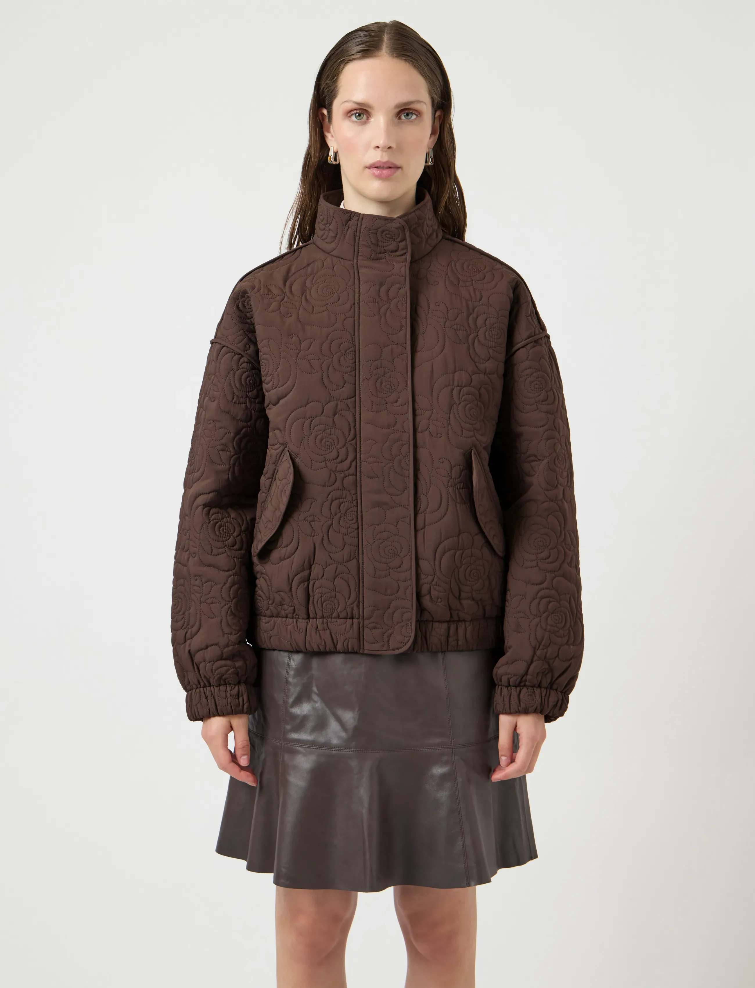 YAS - YASFIPURA LS QUILTED JACKET S. NOOS - frühlingsjacken - chocolate brown - 0