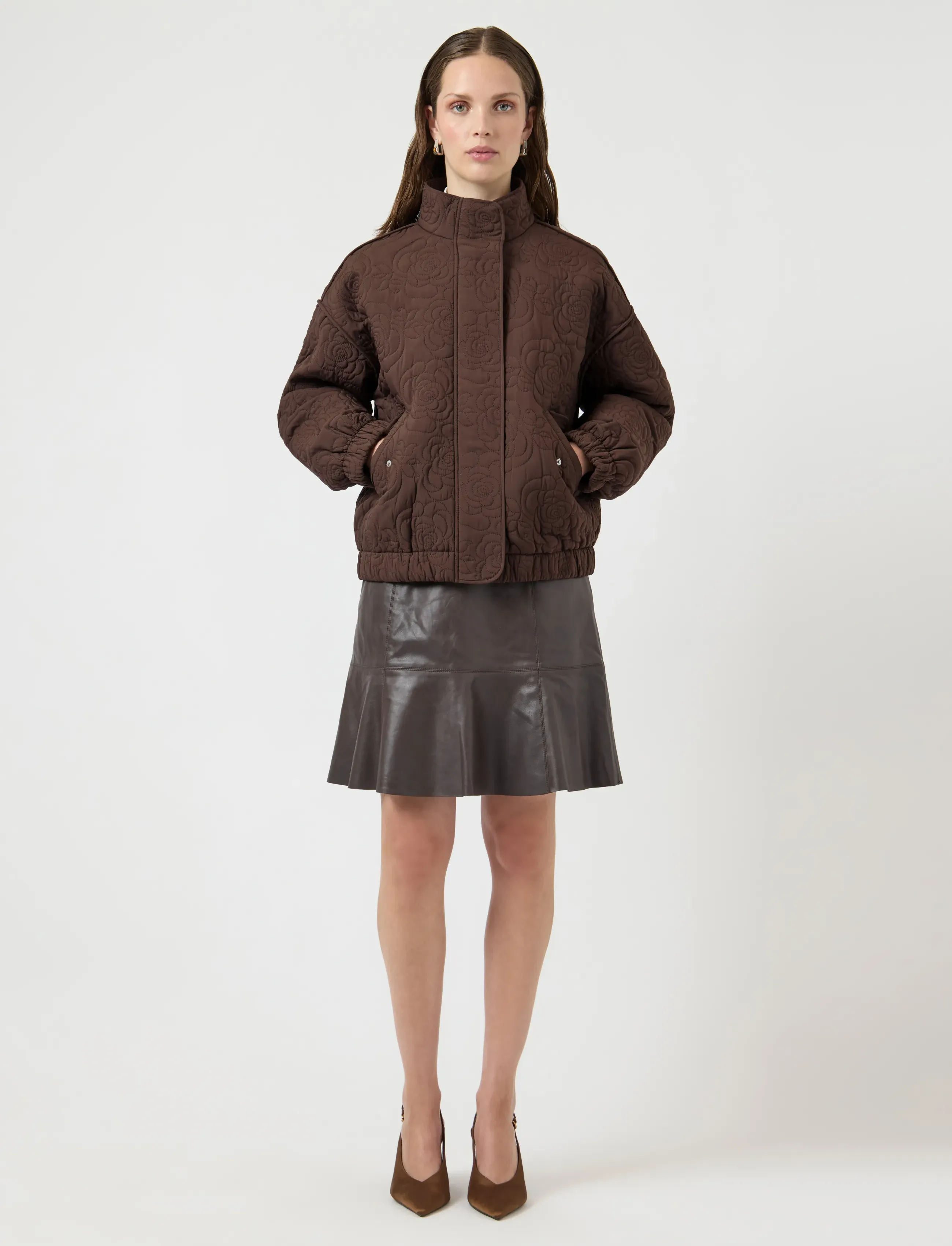 YAS - YASFIPURA LS QUILTED JACKET S. NOOS - frühlingsjacken - chocolate brown - 4