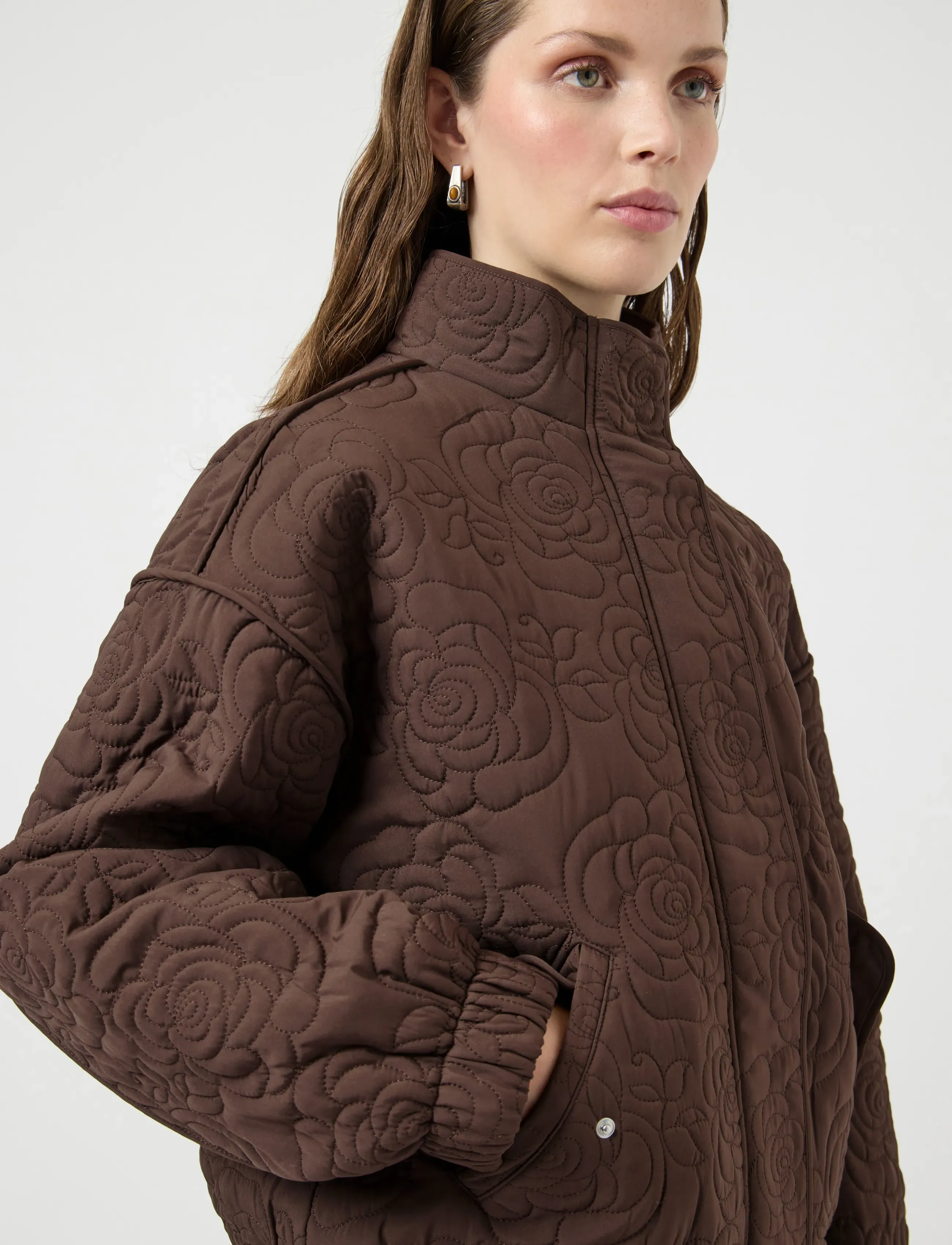 YAS - YASFIPURA LS QUILTED JACKET S. NOOS - frühlingsjacken - chocolate brown - 5