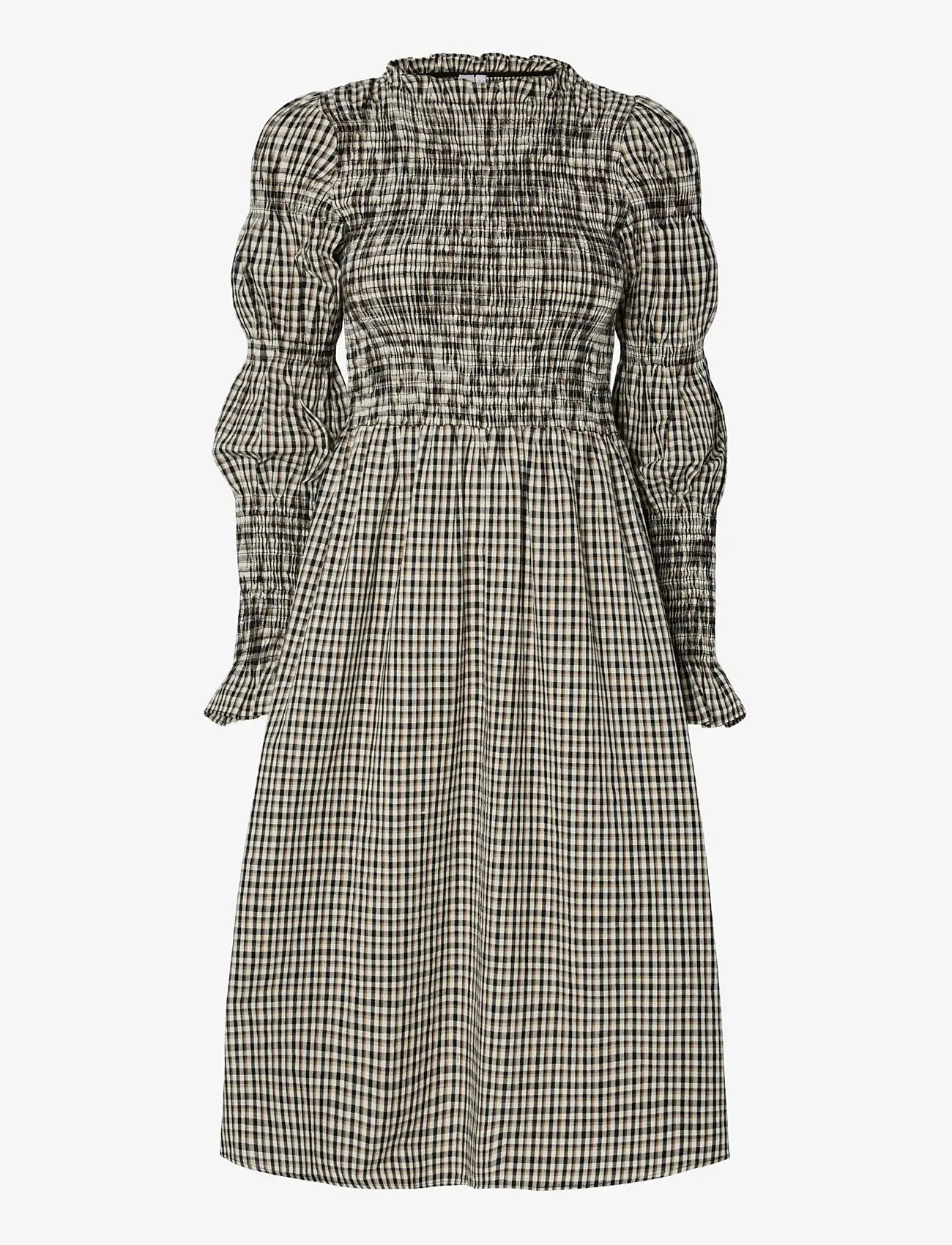 YAS YASCHEMMA LS SMOCK MIDI DRESS NOOS - Midi kjoler - EGGNOG / multi