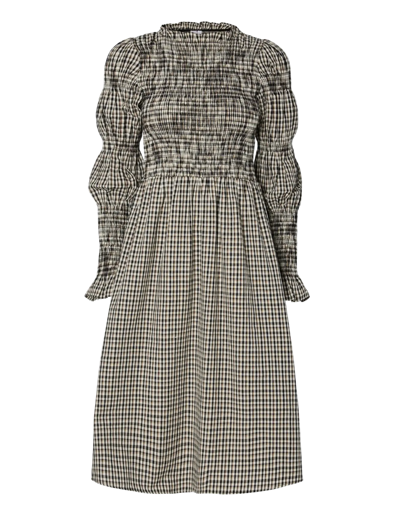 YAS YASCHEMMA LS SMOCK MIDI DRESS NOOS - Mode trends - EGGNOG / multi