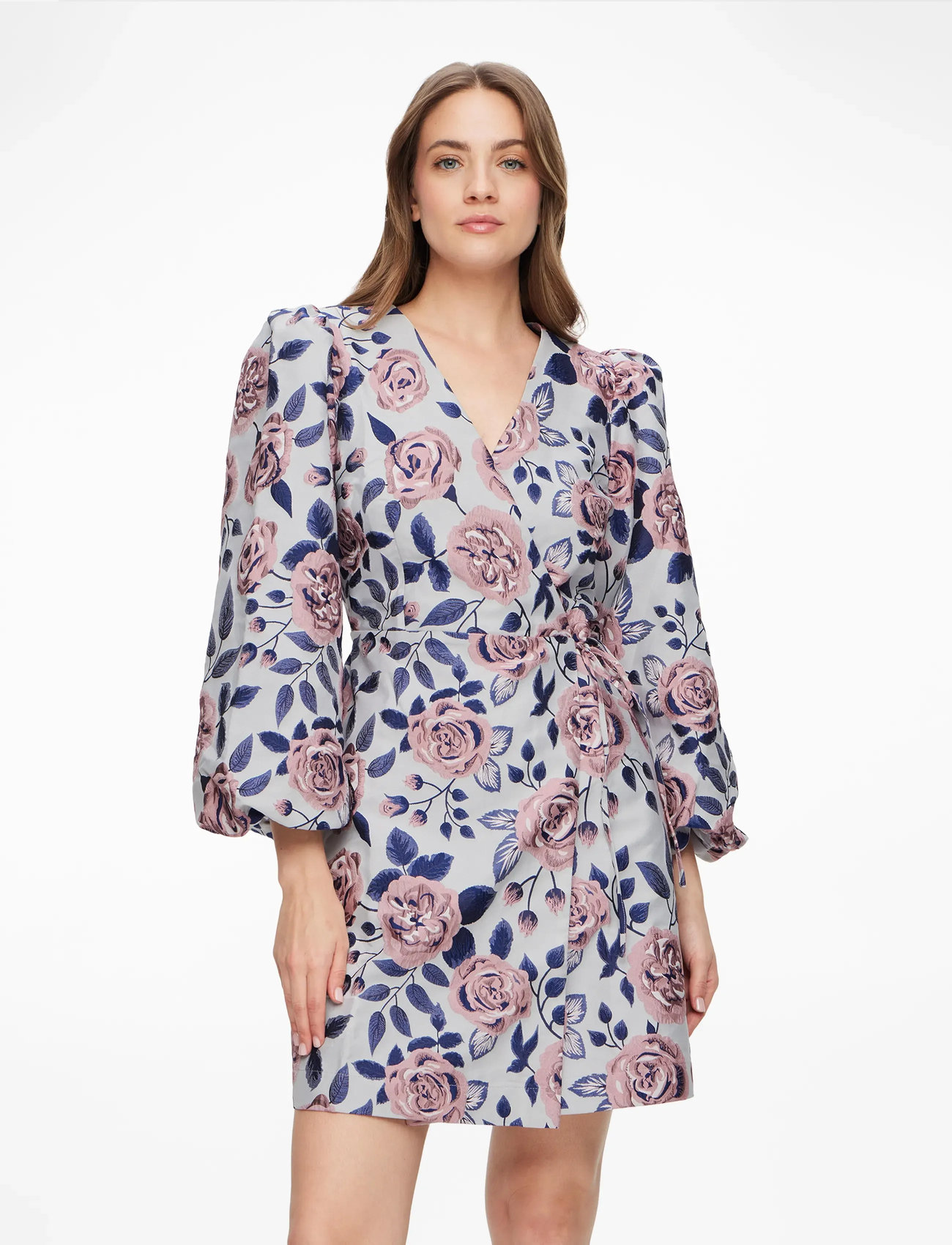 YAS - YASKELLY 7/8 WRAP DRESS - D2D - pidulikud kleidid - romance rose - 0
