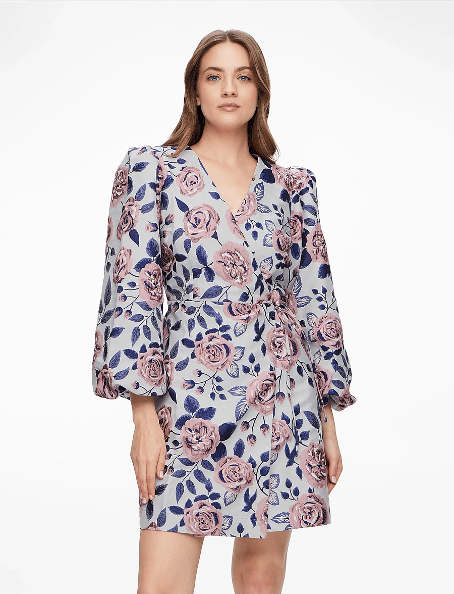 YAS - YASKELLY 7/8 WRAP DRESS - D2D - sukienki na imprezę - romance rose - 0