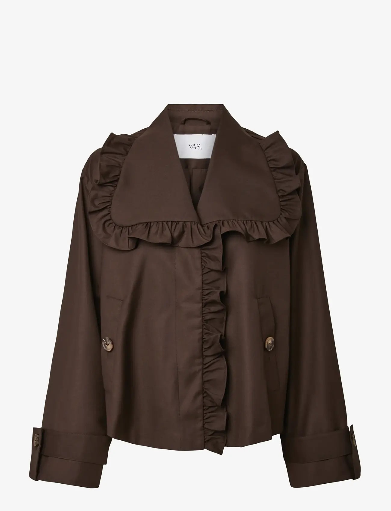 YAS - YASELSANA LS SHORT TRENCHCOAT - trenchcoats - chocolate brown - 1