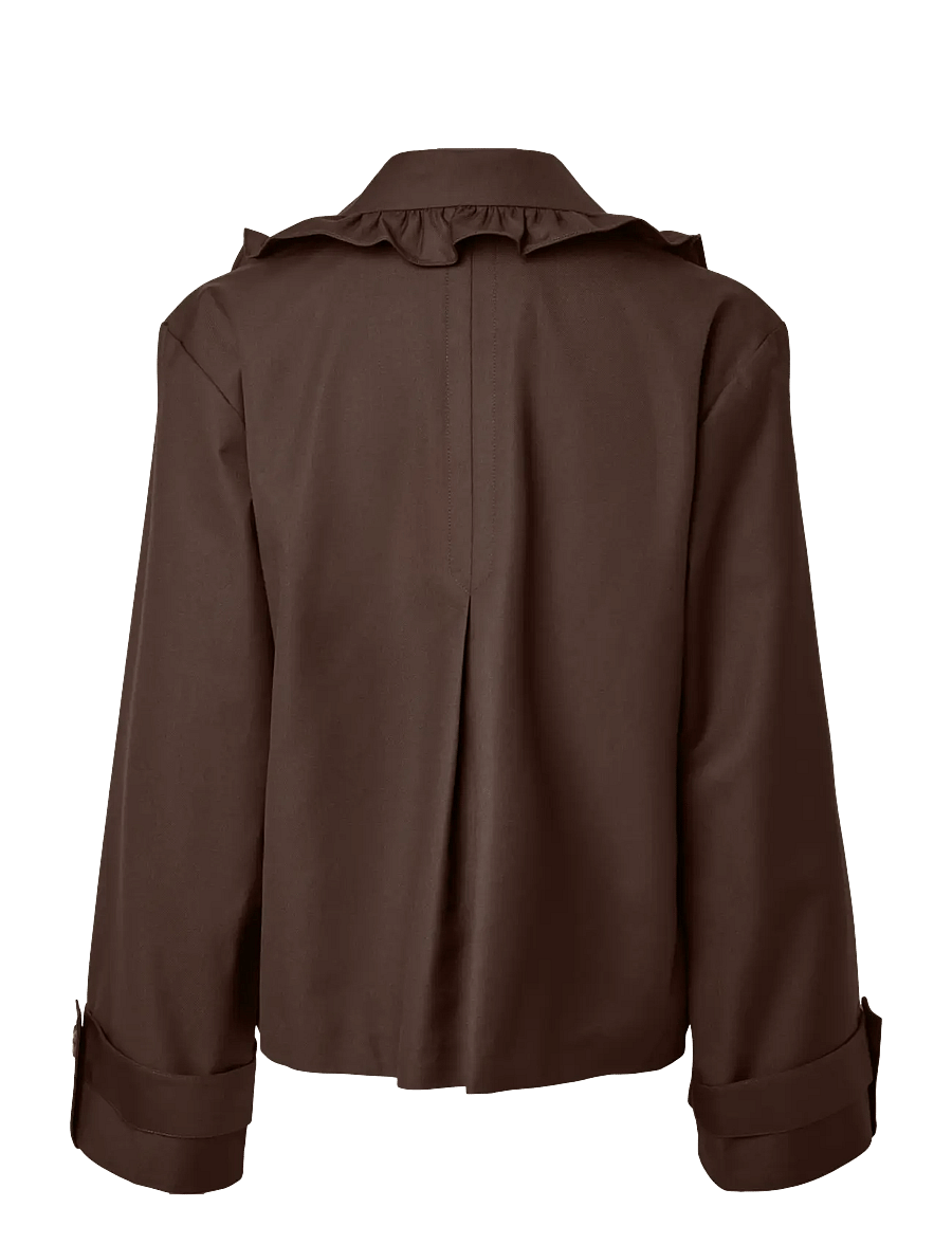 YAS - YASELSANA LS SHORT TRENCHCOAT - trench coats - chocolate brown - 2