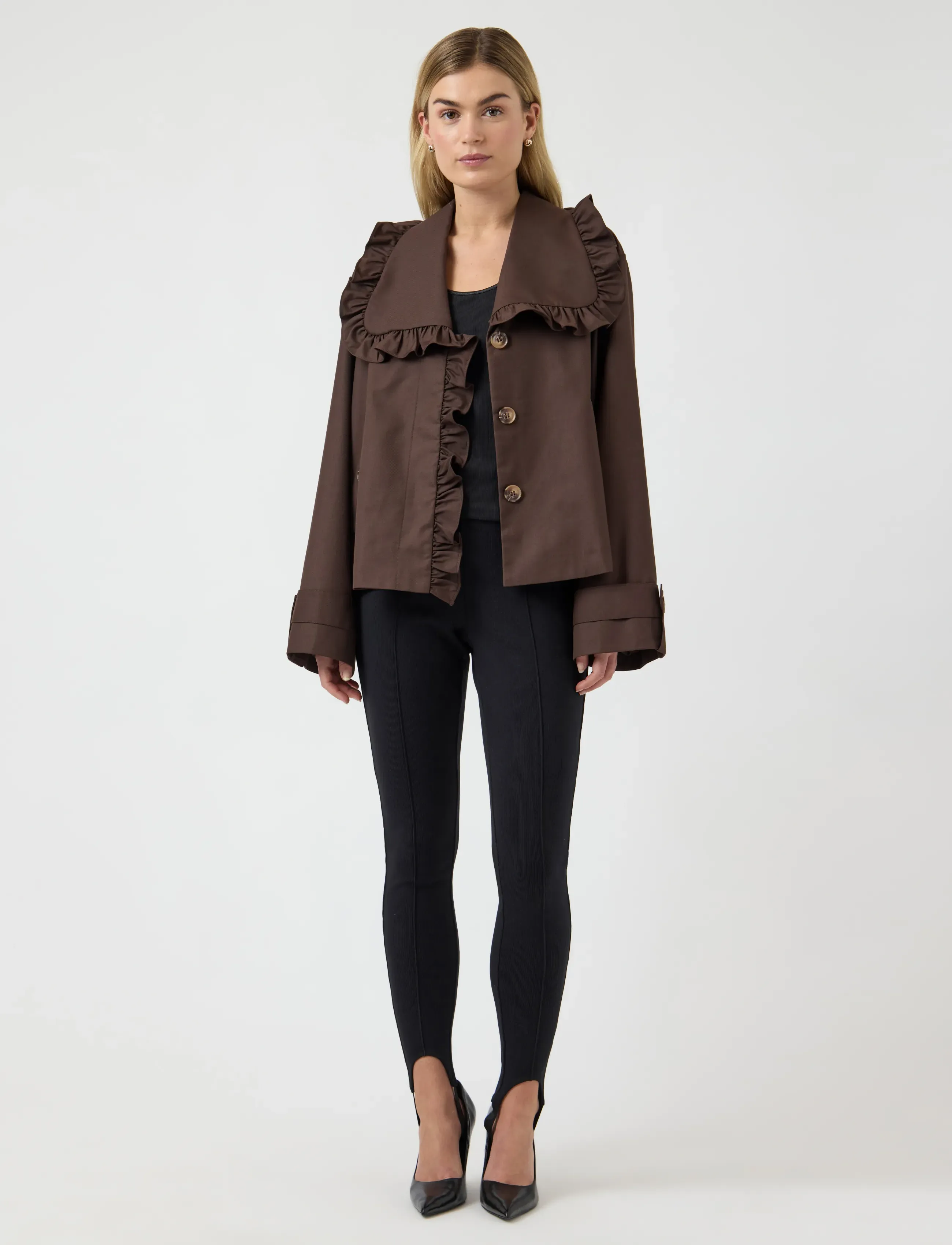 YAS - YASELSANA LS SHORT TRENCHCOAT - trenchcoats - chocolate brown - 4
