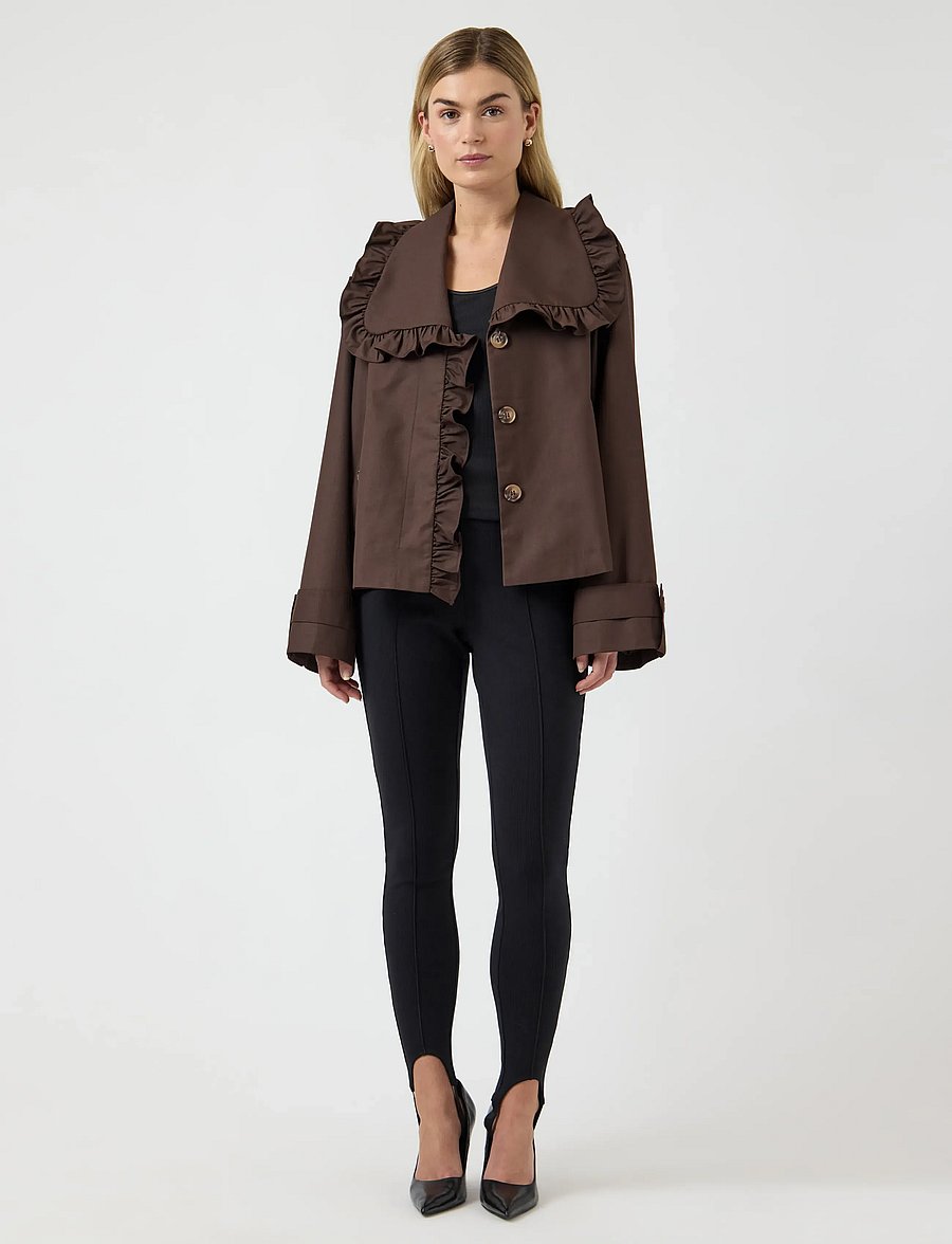 YAS - YASELSANA LS SHORT TRENCHCOAT - trench coats - chocolate brown - 4