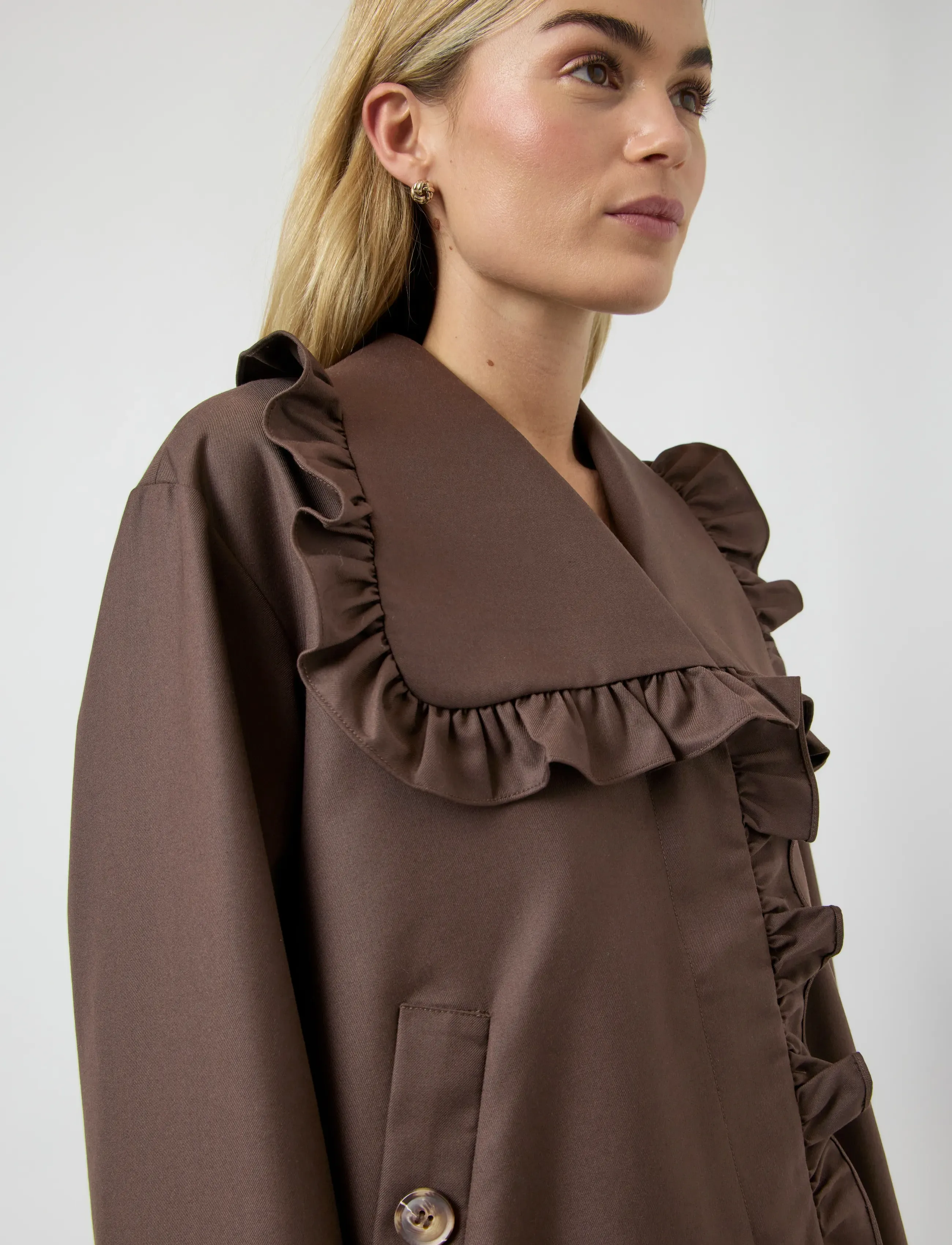 YAS - YASELSANA LS SHORT TRENCHCOAT - trenchcoats - chocolate brown - 5