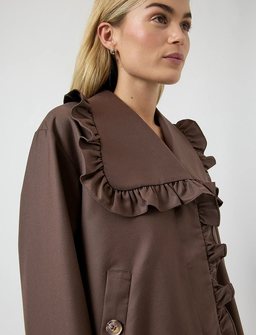 YAS - YASELSANA LS SHORT TRENCHCOAT - trench coats - chocolate brown - 5