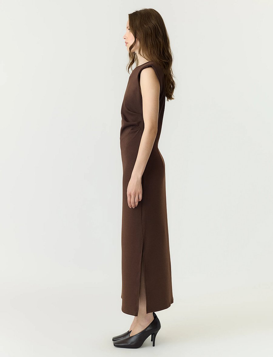 YAS - YASPINA SL LONG DRESS NOOS - maxi kjoler - chocolate brown - 5