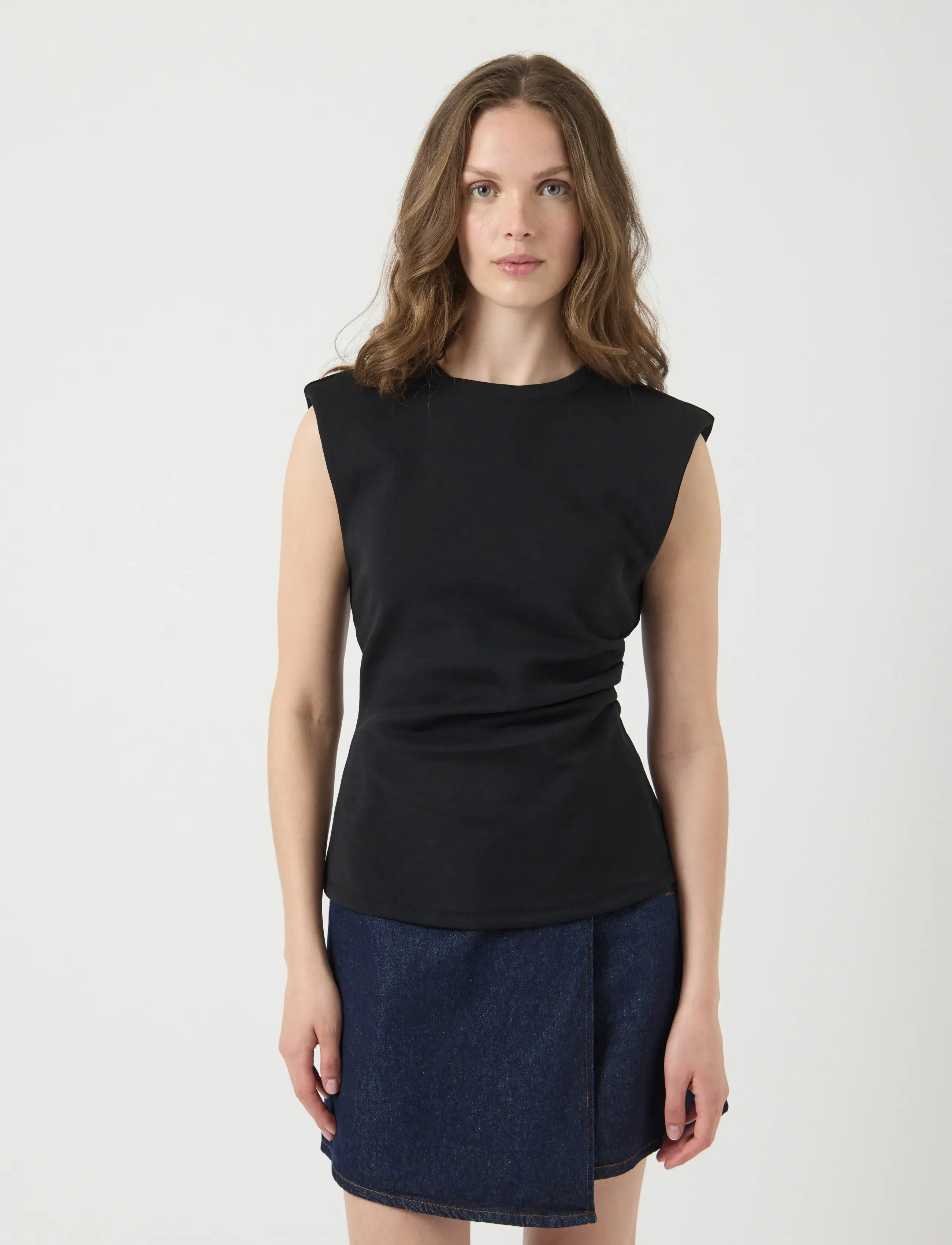 YAS YASPINA SL TOP NOOS - T-shirts & Toppe - BLACK / black